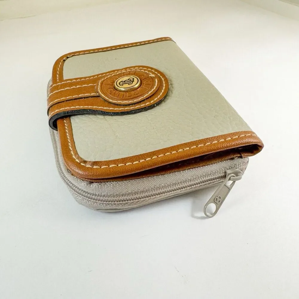 Bruno Lorelli Italy Brown And Ivory Leather‎ Wallet